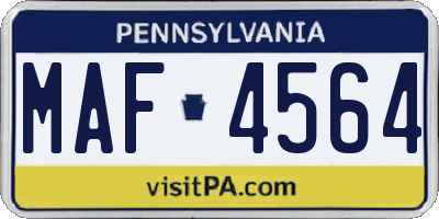 PA license plate MAF4564