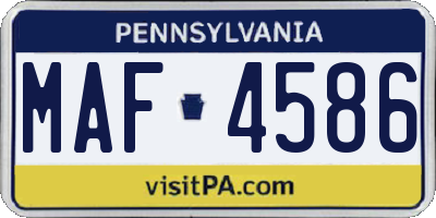 PA license plate MAF4586