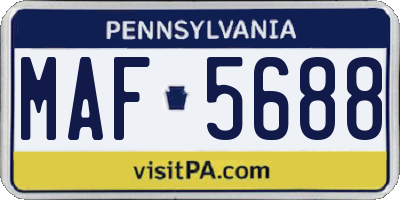 PA license plate MAF5688