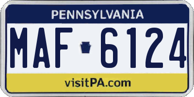 PA license plate MAF6124