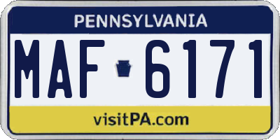 PA license plate MAF6171