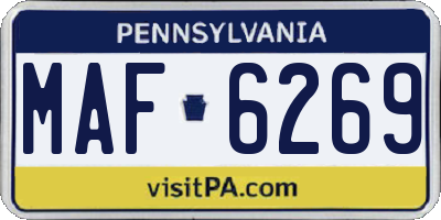 PA license plate MAF6269