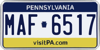 PA license plate MAF6517
