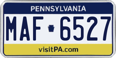 PA license plate MAF6527