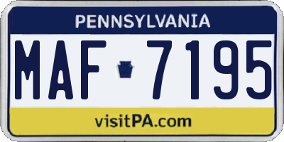 PA license plate MAF7195