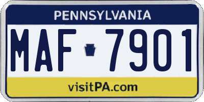 PA license plate MAF7901