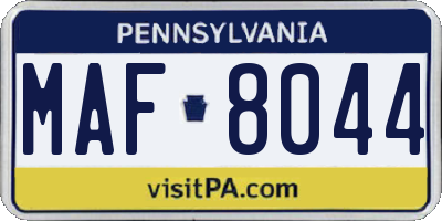 PA license plate MAF8044