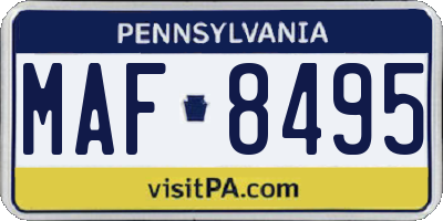 PA license plate MAF8495