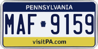 PA license plate MAF9159