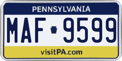 PA license plate MAF9599
