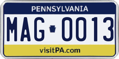 PA license plate MAG0013
