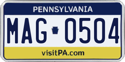 PA license plate MAG0504