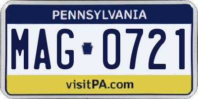 PA license plate MAG0721