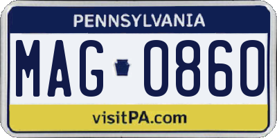 PA license plate MAG0860