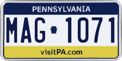 PA license plate MAG1071