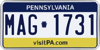 PA license plate MAG1731