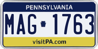 PA license plate MAG1763