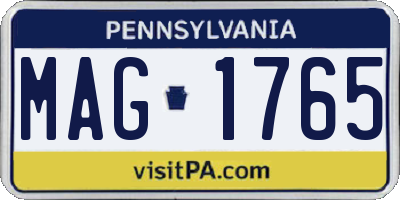 PA license plate MAG1765