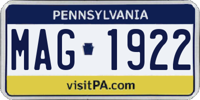 PA license plate MAG1922