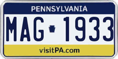 PA license plate MAG1933