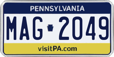 PA license plate MAG2049