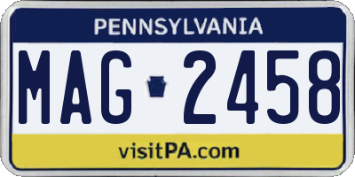 PA license plate MAG2458