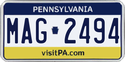 PA license plate MAG2494