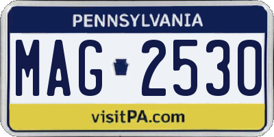 PA license plate MAG2530