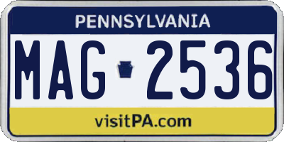 PA license plate MAG2536