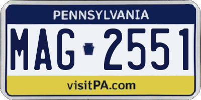 PA license plate MAG2551