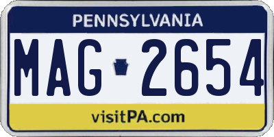 PA license plate MAG2654