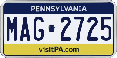 PA license plate MAG2725