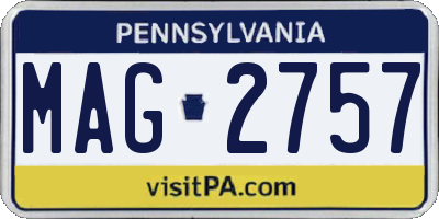 PA license plate MAG2757