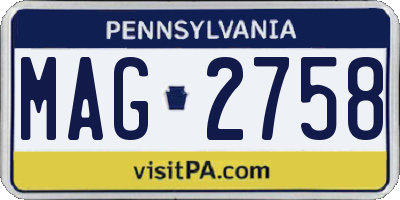 PA license plate MAG2758