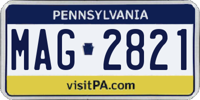 PA license plate MAG2821