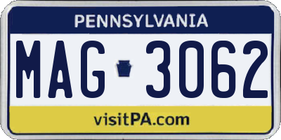 PA license plate MAG3062