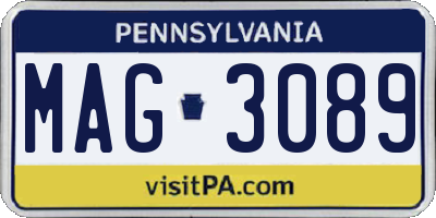 PA license plate MAG3089