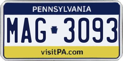 PA license plate MAG3093