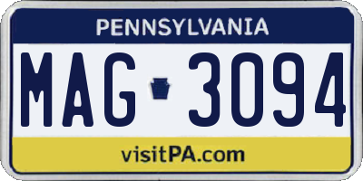 PA license plate MAG3094