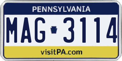 PA license plate MAG3114