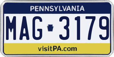 PA license plate MAG3179