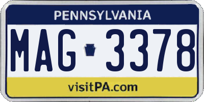 PA license plate MAG3378