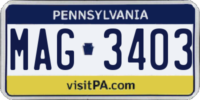 PA license plate MAG3403
