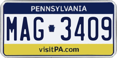 PA license plate MAG3409