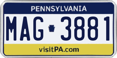 PA license plate MAG3881
