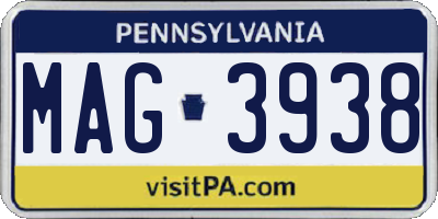 PA license plate MAG3938