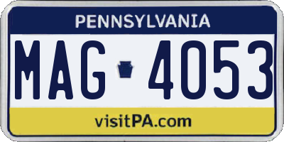 PA license plate MAG4053