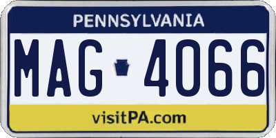 PA license plate MAG4066