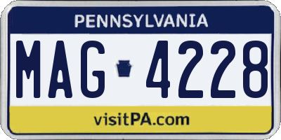 PA license plate MAG4228