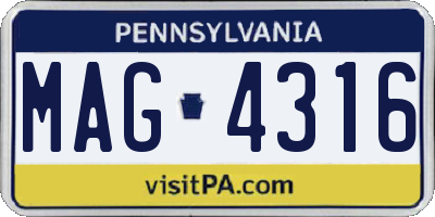 PA license plate MAG4316